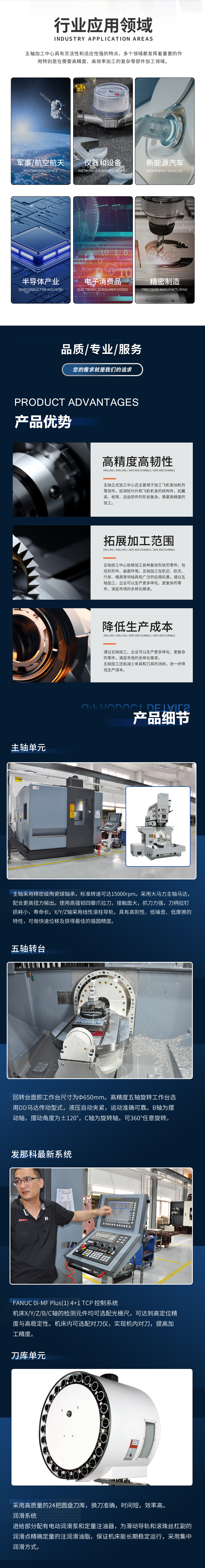 五轴加工中心行业领域